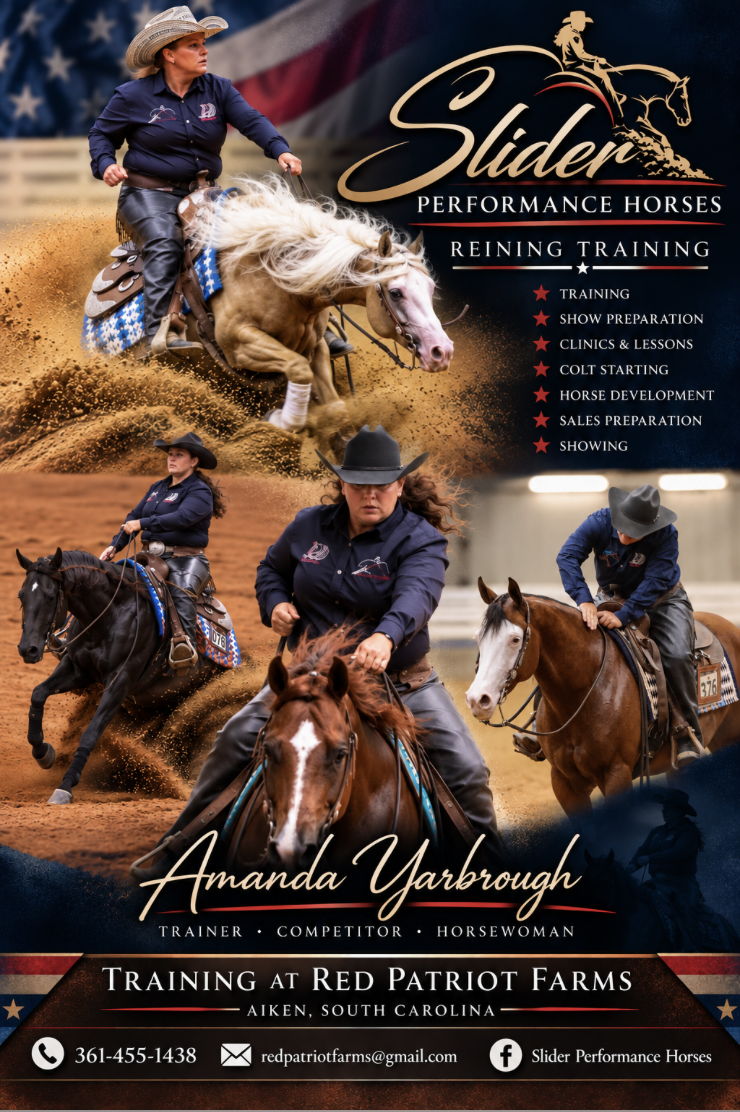 Slider Performance Horses flyer featuring Amanda Yarbrough